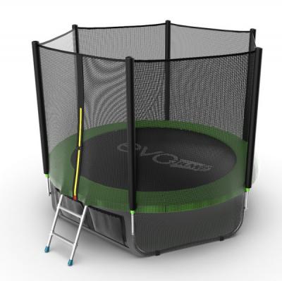Батут EVO JUMP External + Lower net 8ft с внешней сеткой и лестницей + нижняя сеть